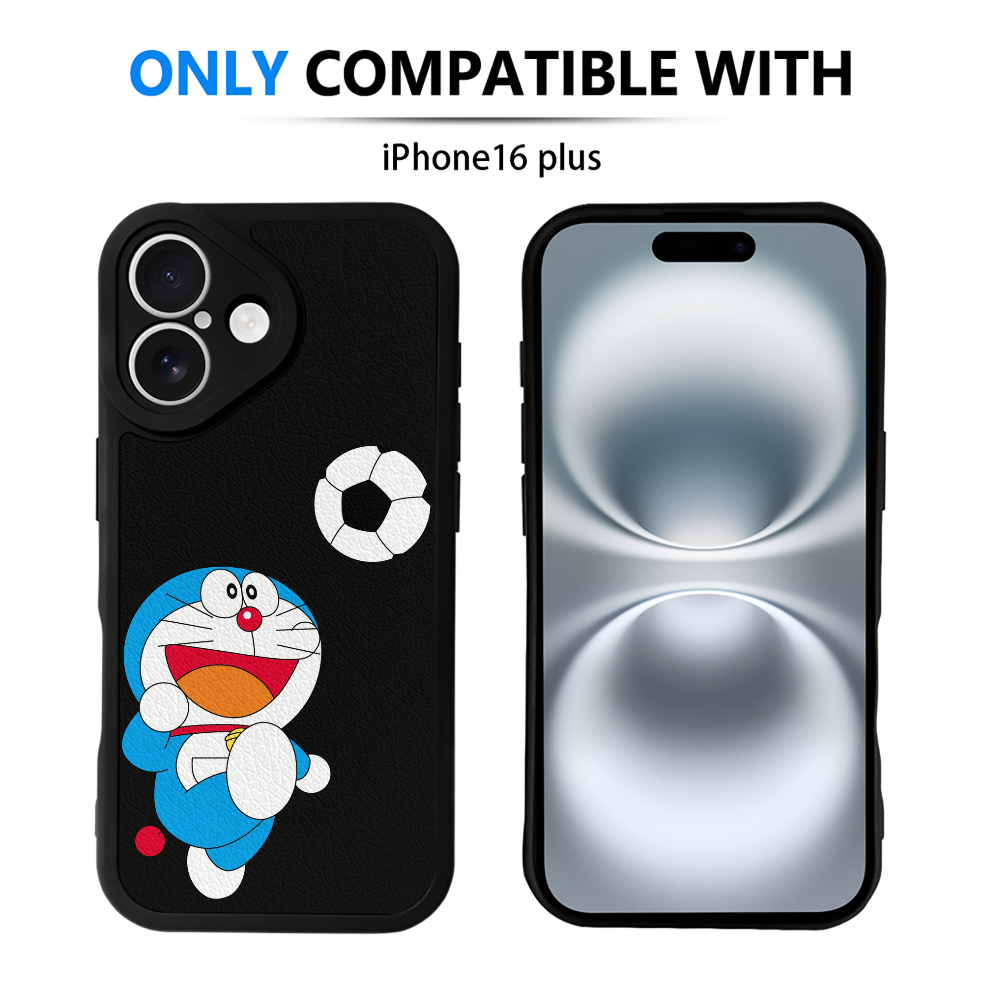（画像用） ドラえもん Doraemon 【iPhone 16シリーズ対応】シリコンスマホケース（レザー調） 材質：シリコン